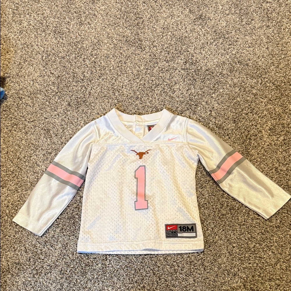 Nike Kids Silver and Pink Longhorns Jersey